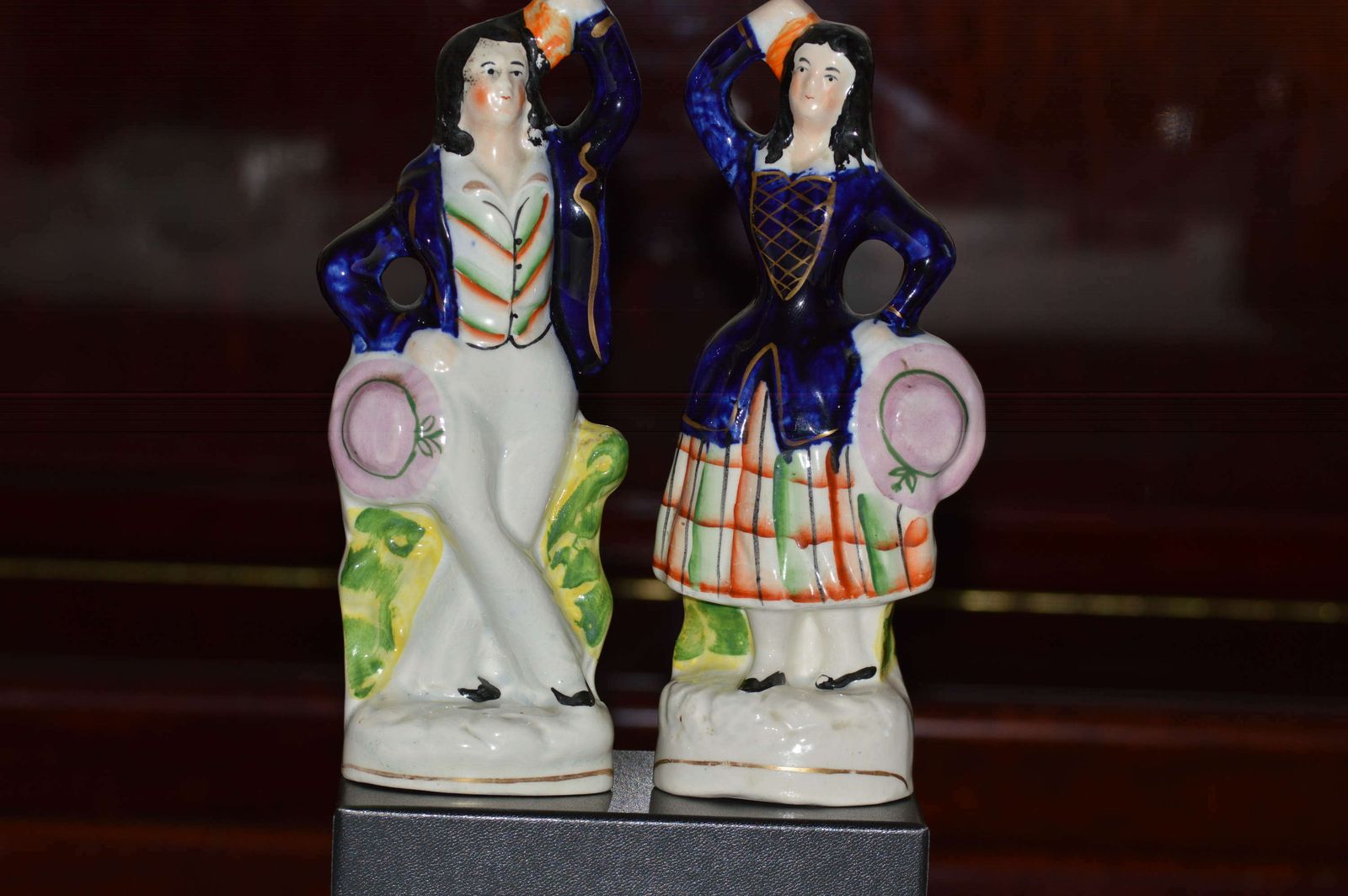An Attractive Pair Of Staffordshire Figures Of Village Dancers   C1860 photo 125.0
