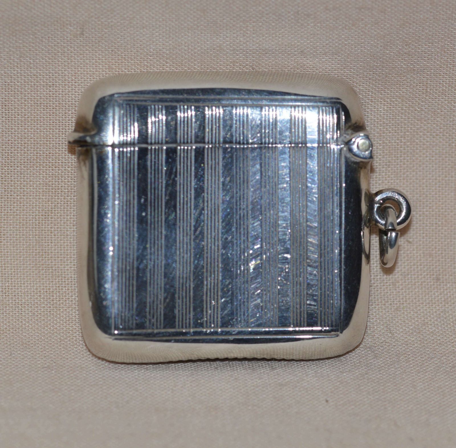 1908 Edwardian Sterling Siver Vesta Case By Birmingham's Hayes Is & Co photo furniture