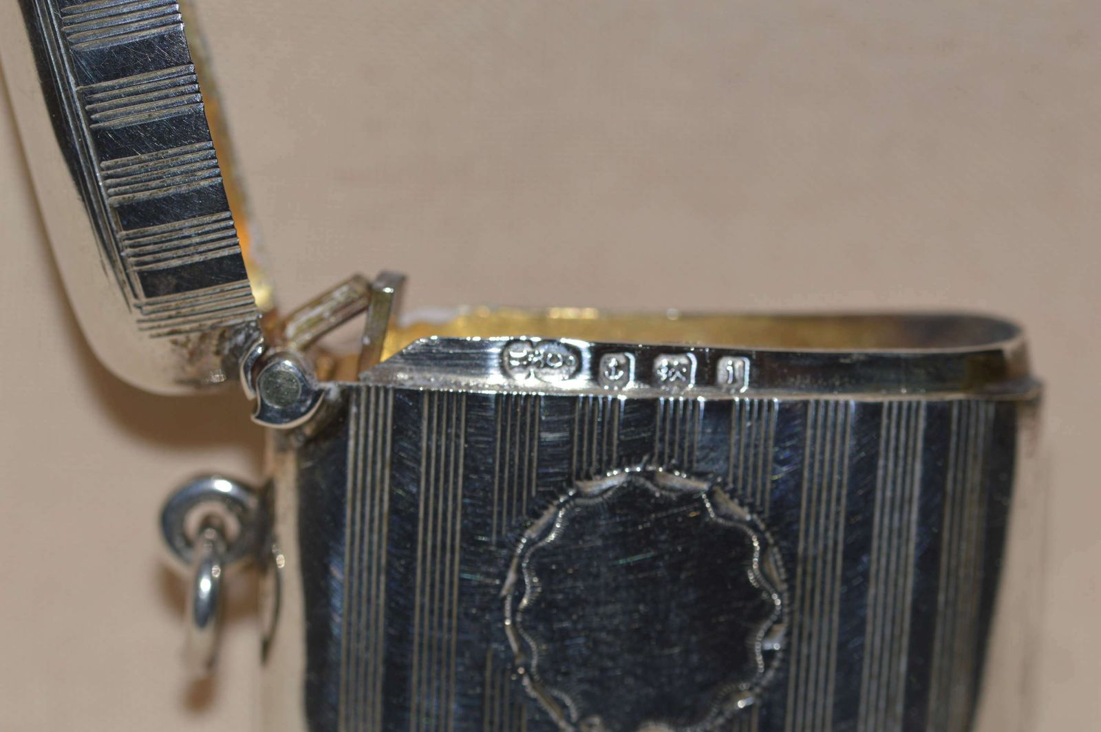 1908 Edwardian Sterling Siver Vesta Case By Birmingham's Hayes Is & Co photo Home Decor
