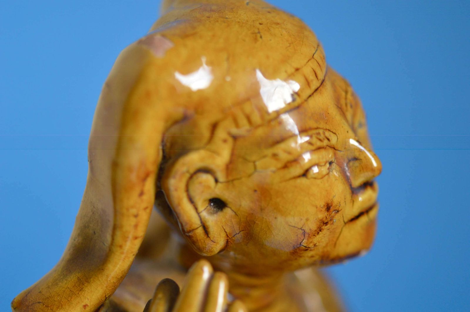 19th Century Continental Majolica Figure Of Two Buddhistic Males photo furniture