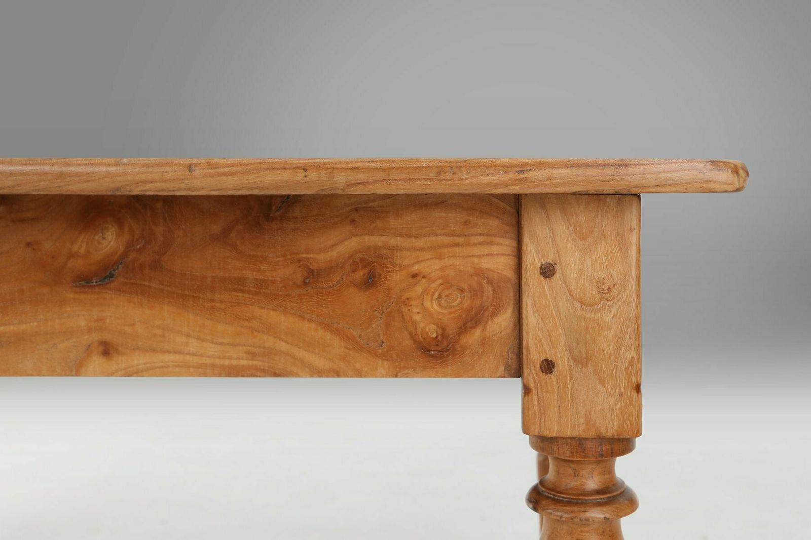 French Wabi Sabi Style Dining Table In Elm With Drawer, 1850s photo 4041.0