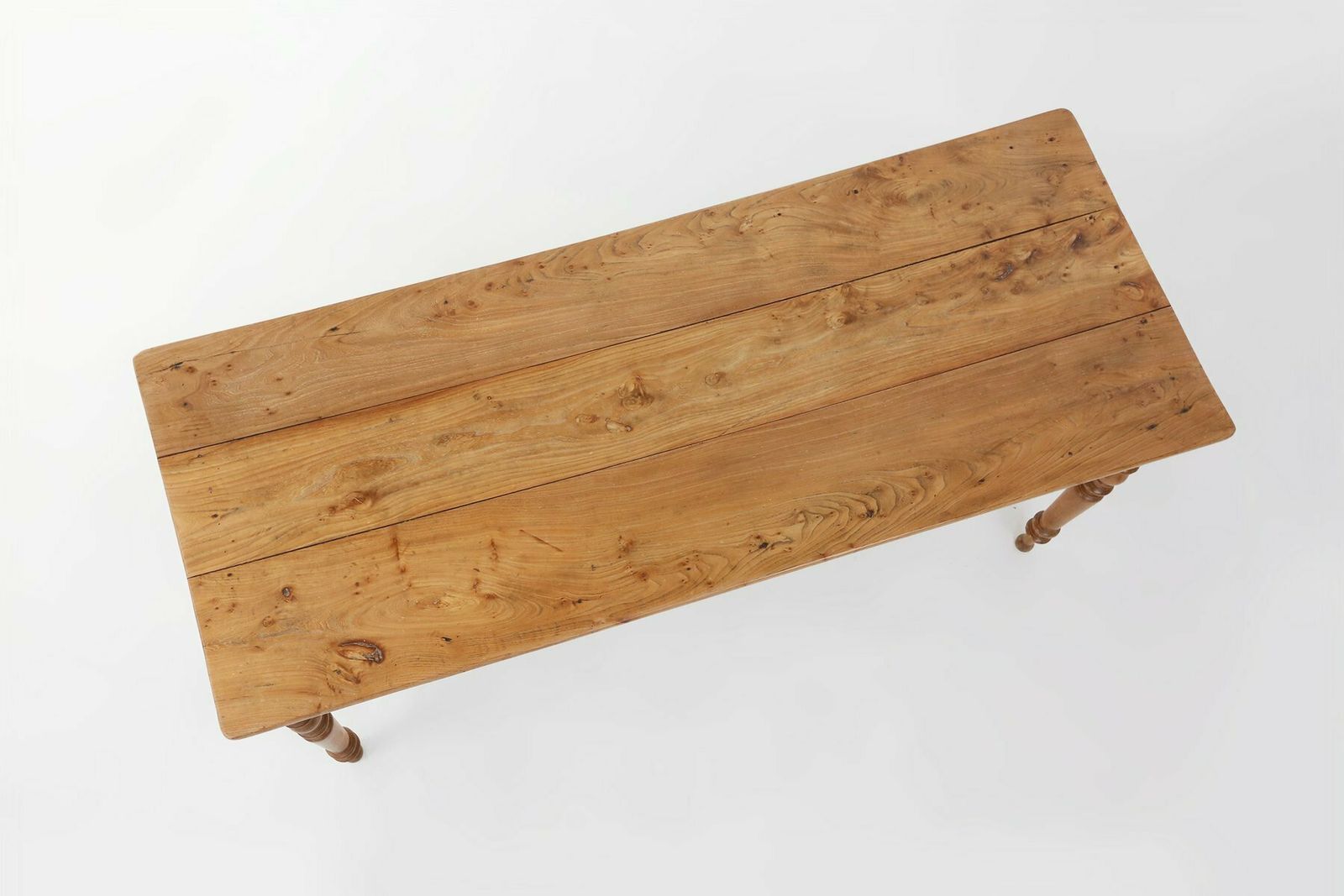 photo vinterior French Wabi Sabi Style Dining Table In Elm With Drawer, 1850s