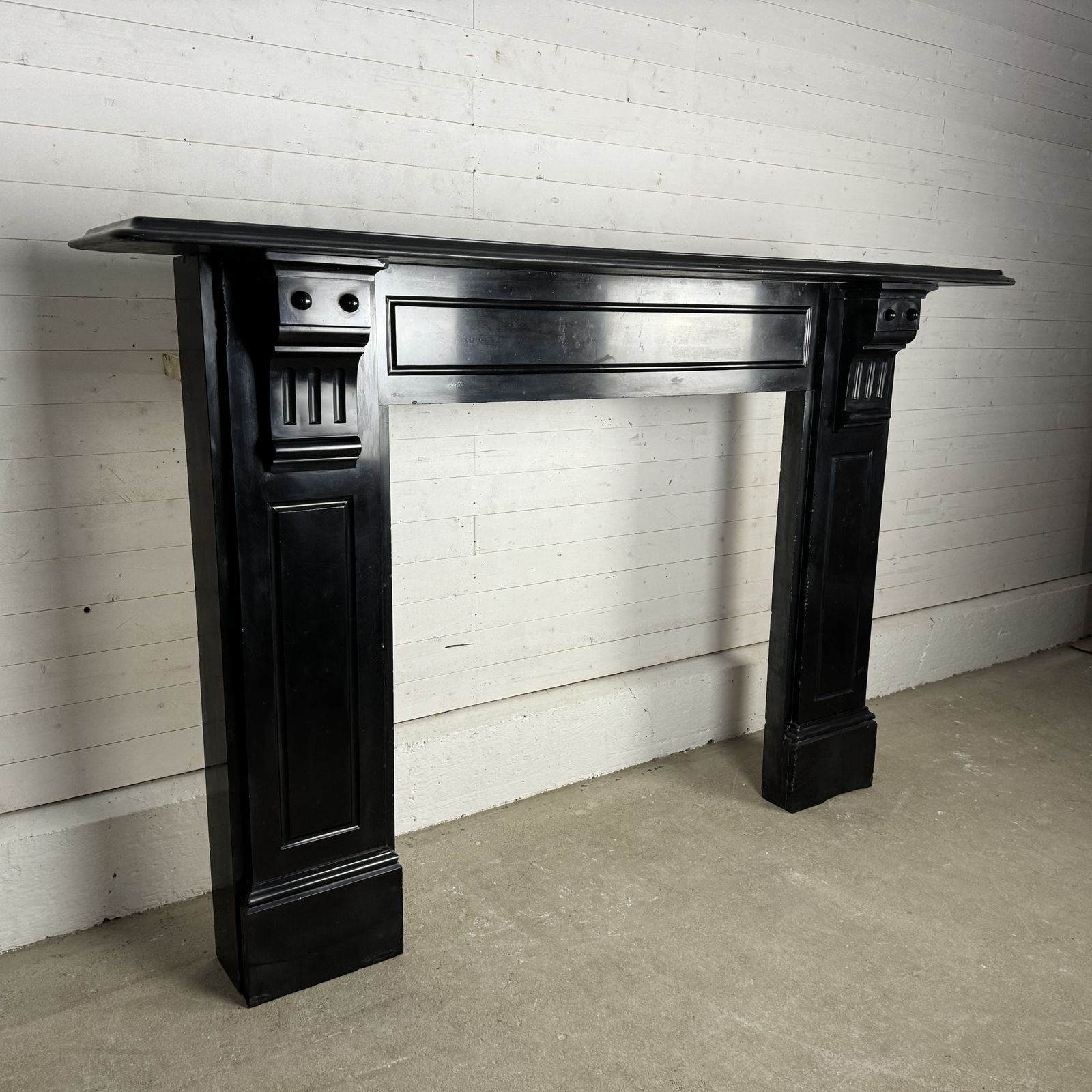 Grand Edwardian Black Marble Fire Surround With Corbels photo buy