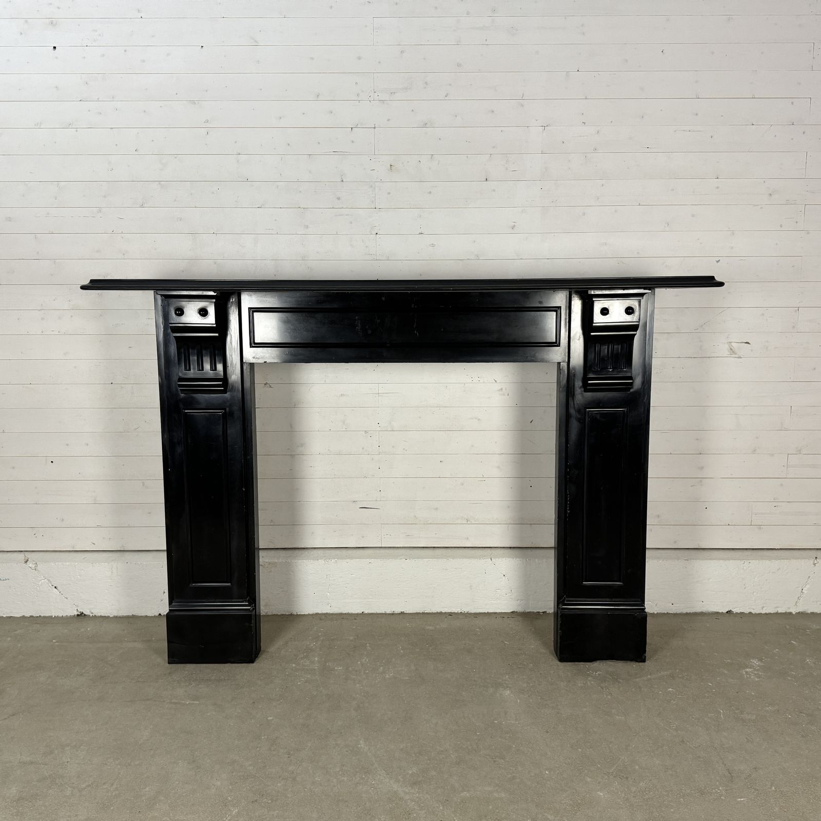 Home Fixtures Grand Edwardian Black Marble Fire Surround With Corbels photo