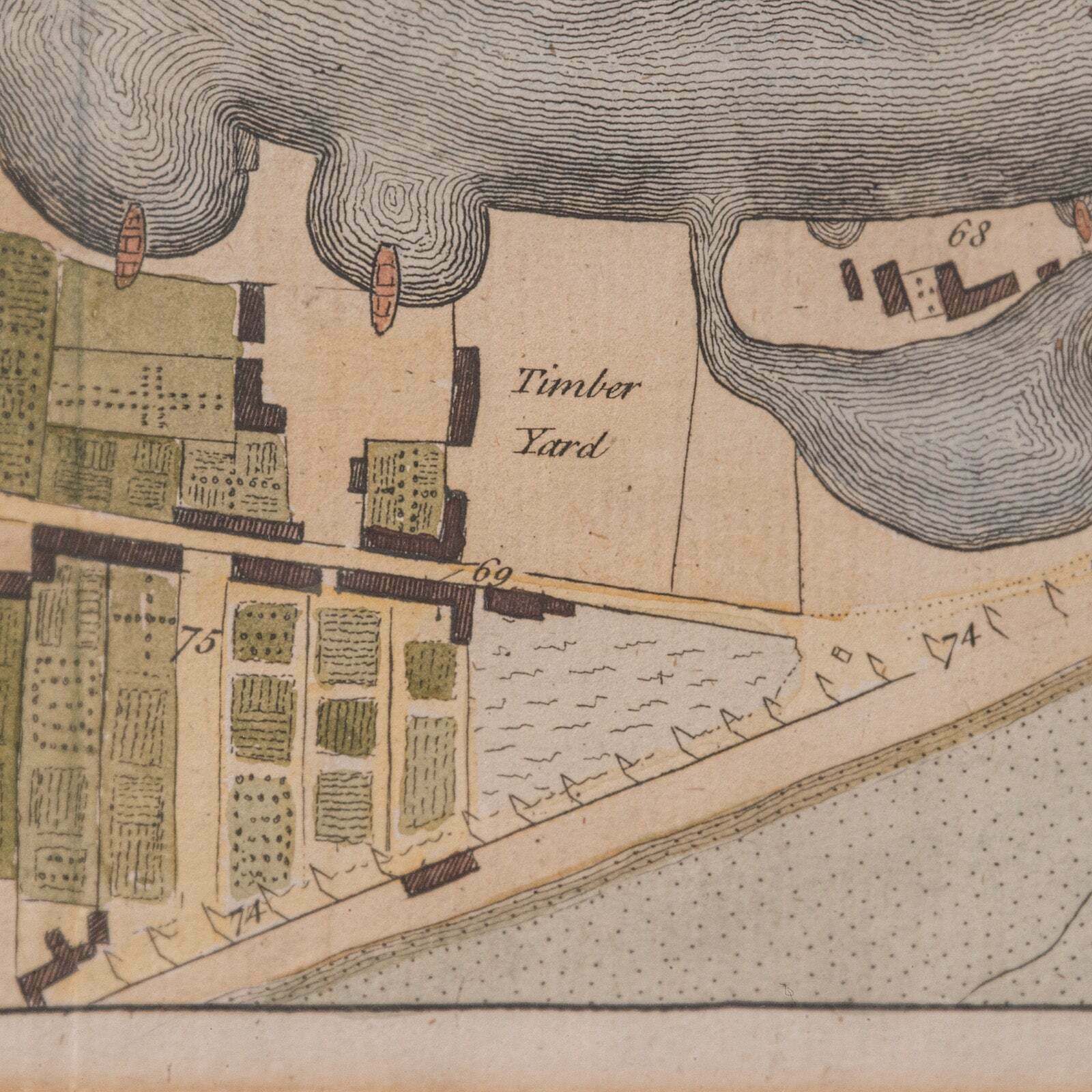 395.0 Antique Town Plan Map, Poole, English, Framed Cartography, Georgian, Circa 1780 photo