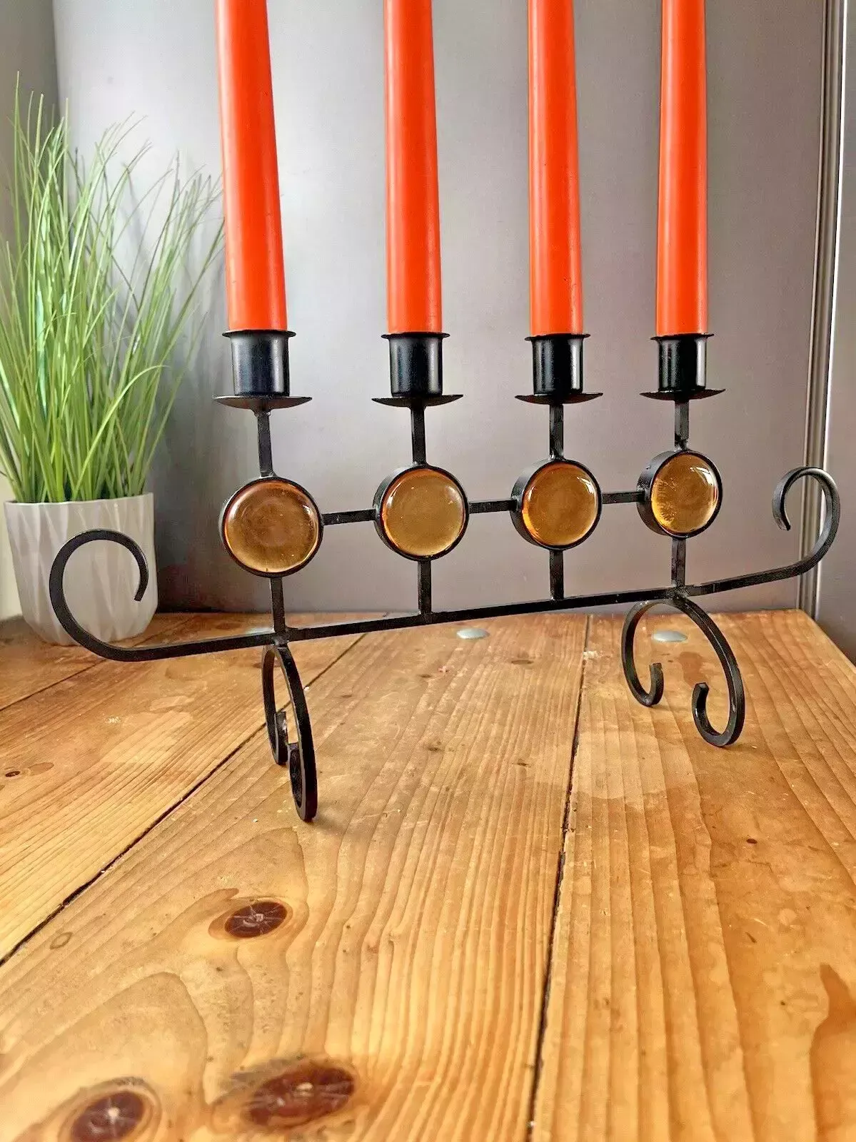 Mid Century 60's Swedish Folk 4 Branch Candle Holder Candlestick Ystad Metall photo 135.0