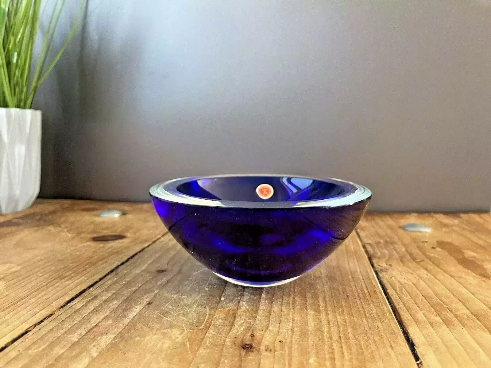 photo buy Mid Century 60's Pietro Toso & Co Murano Sommerso Glass Bowl Geode Dish Vintage