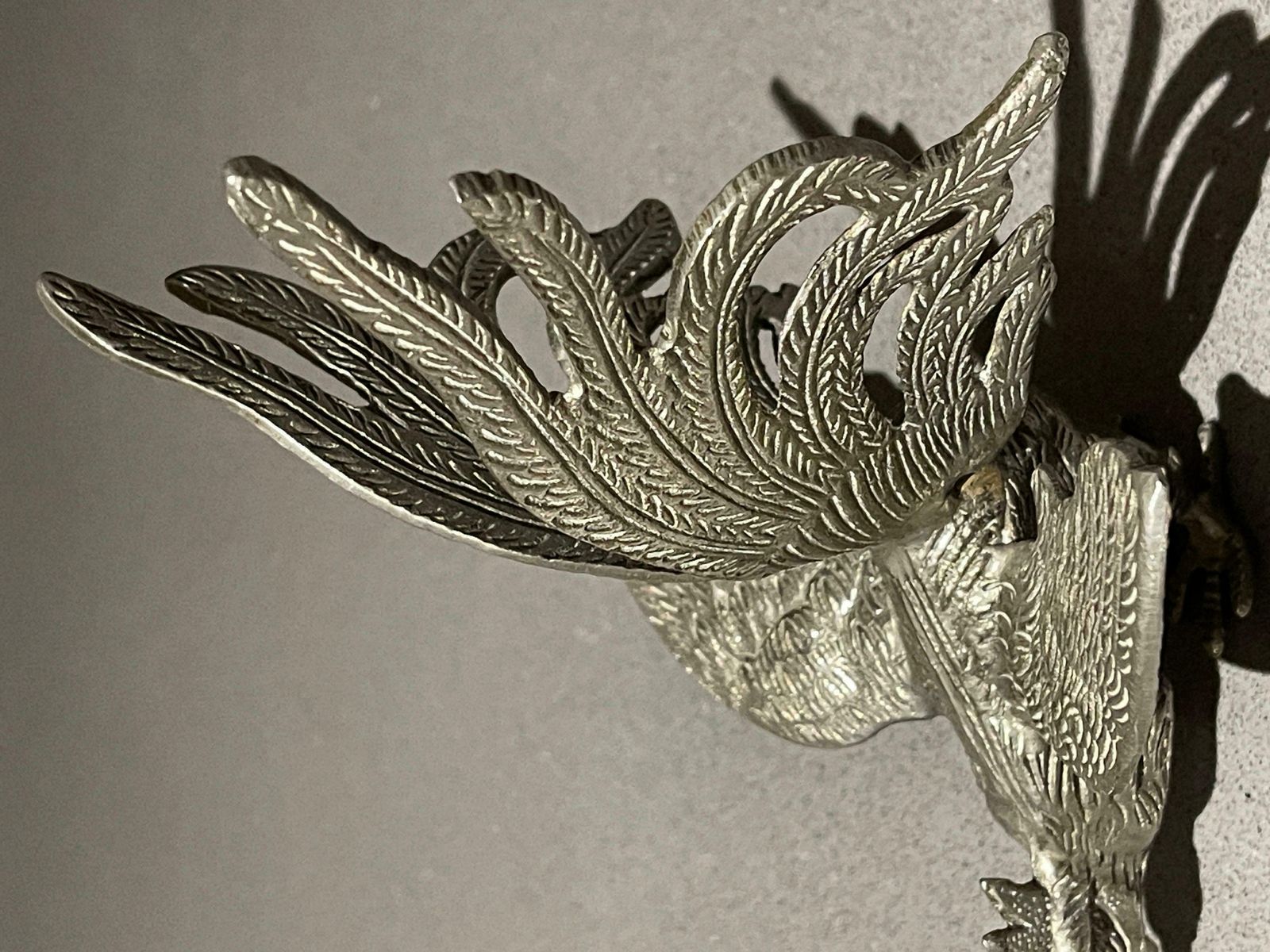 Antique Pair Of Silver Rooster Stand, Decoration Object For Home Décor photo 480.0