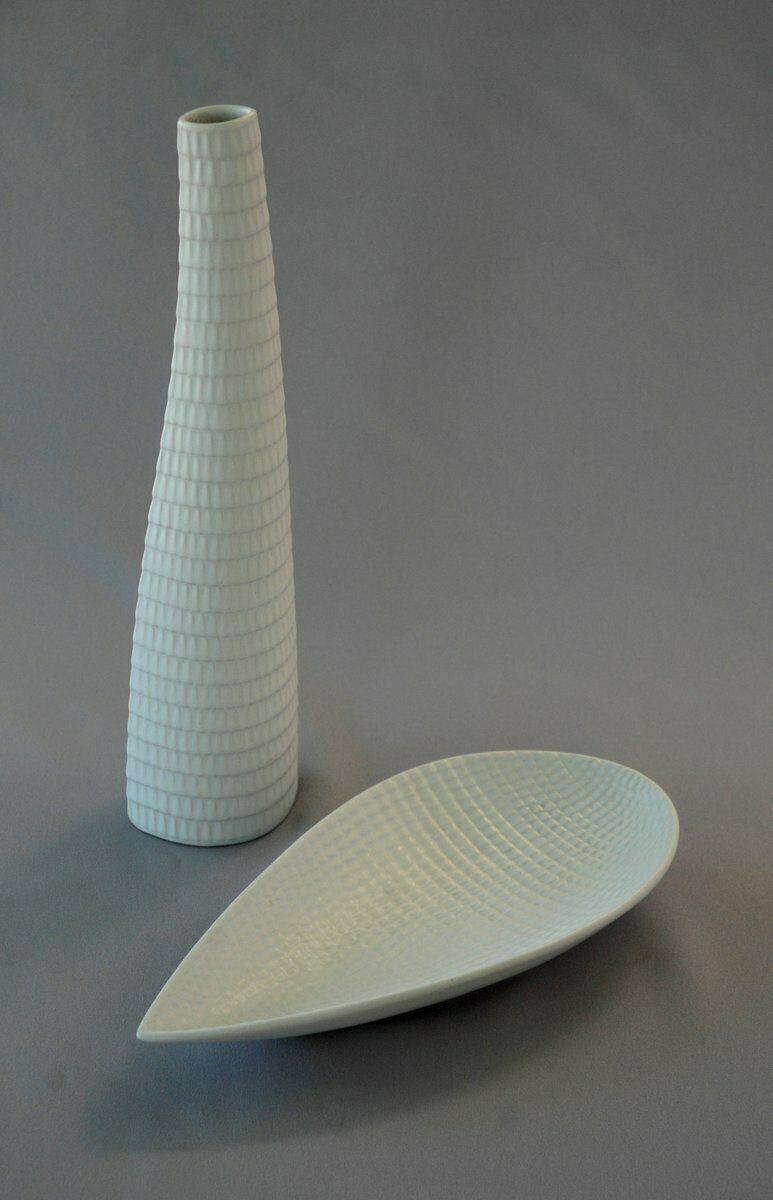 Reptile Vase 262 & Bowl 283 By Stig Lindberg For Gustavsberg, Sweden, 1953, Set Of 2
