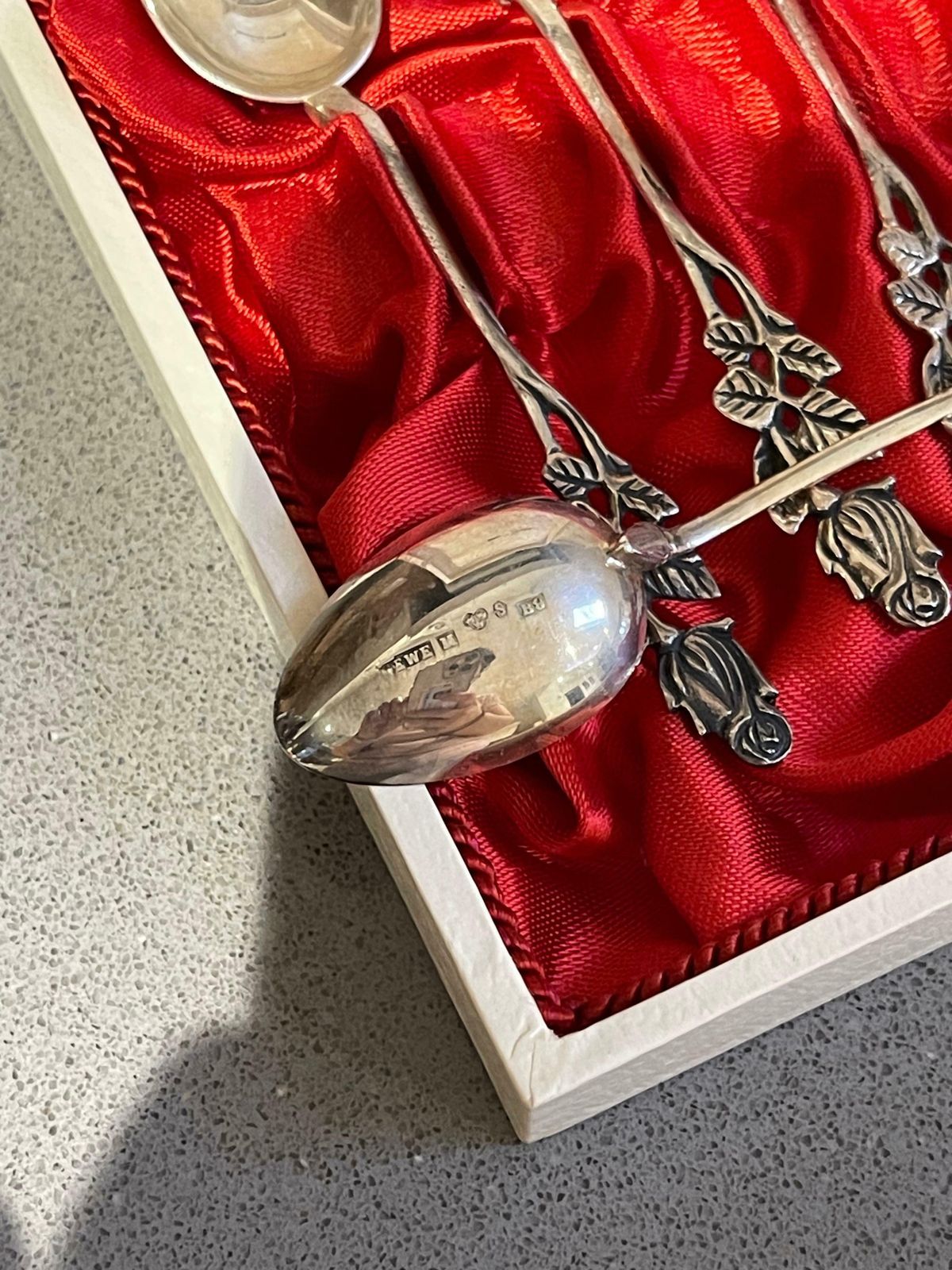 Exclusive Tea Coffee Spoons, 6 Pcs. Sterling Silver & Box, Melleruds photo vintage