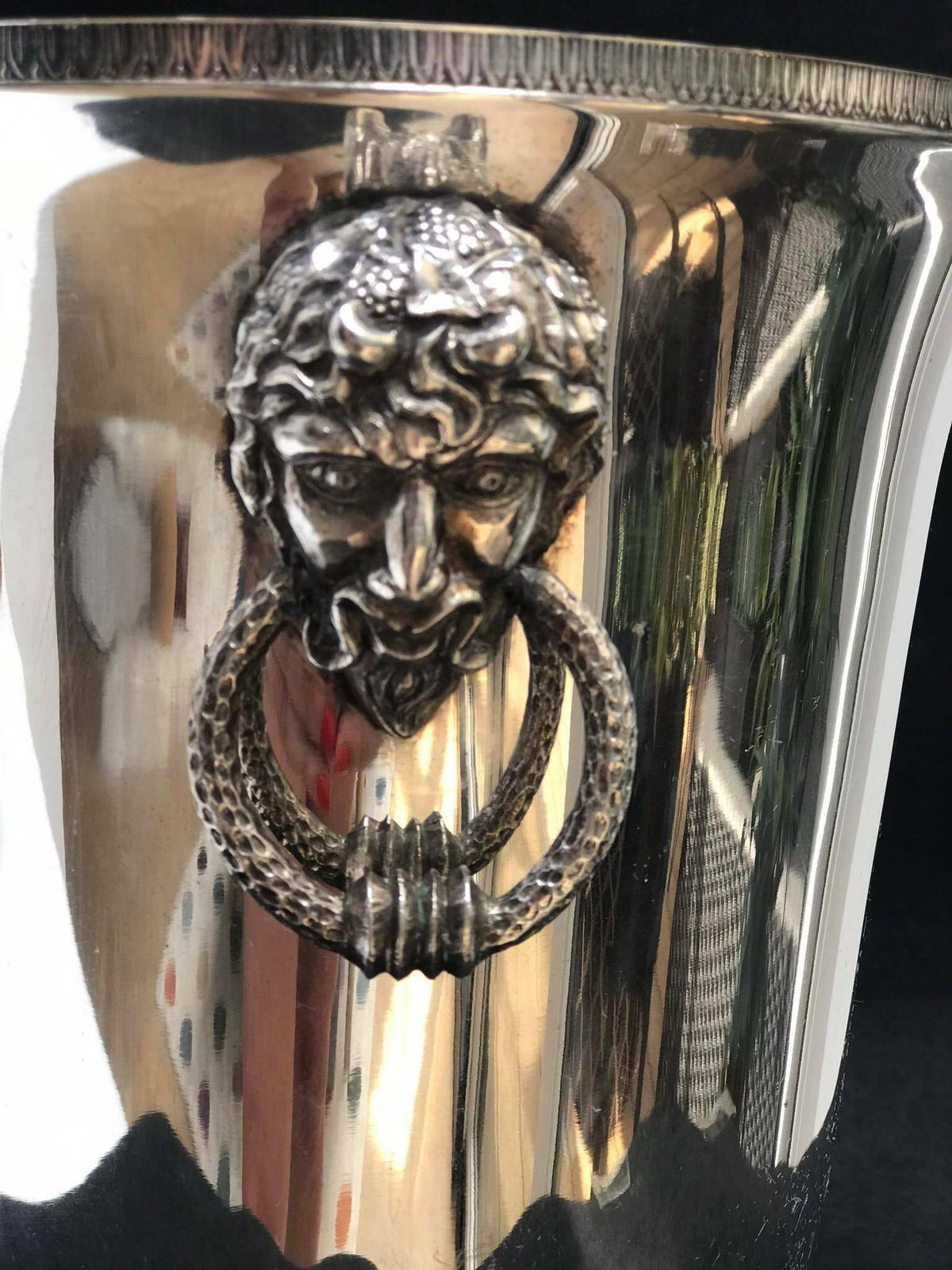 Champagne Bucket Silver Plated Handles Bacchus Demons Decor Bar Cart Christmas Table Wine Chiller Cooler Gift For Wedding Gift Man Cave photo for sale
