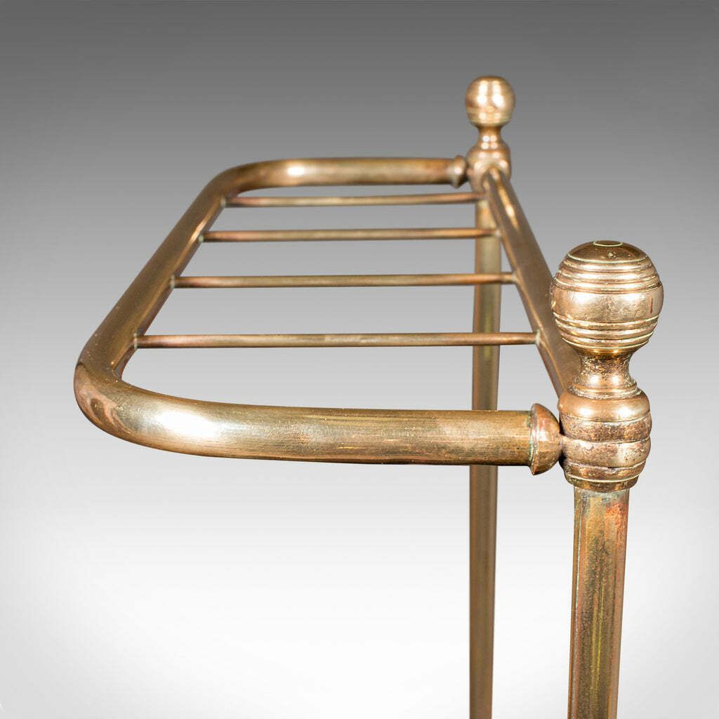 Antique Stick Loop Stand, English, Brass, Hallway, Umbrella Rack, Late Victorian photo buy