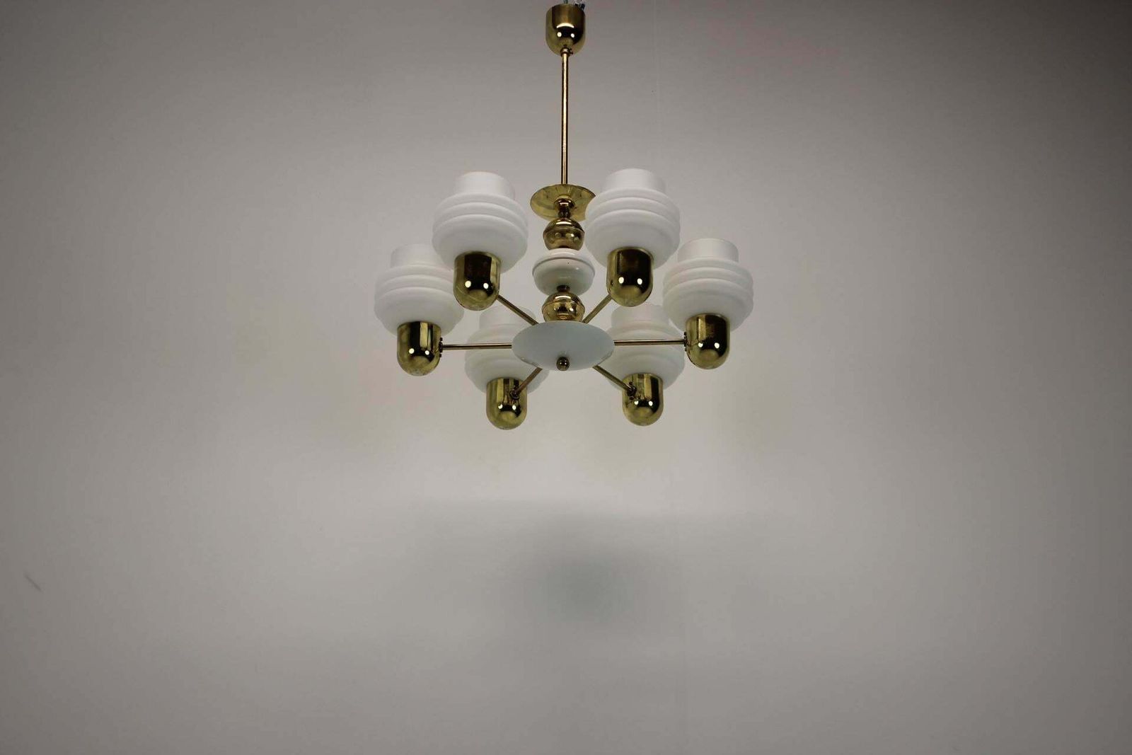 Golden Chandelier By Kamenicky Senov, 1970s, Czechoslovakia photo 296.0