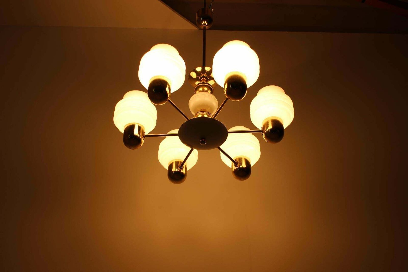 296.0 Golden Chandelier By Kamenicky Senov, 1970s, Czechoslovakia photo