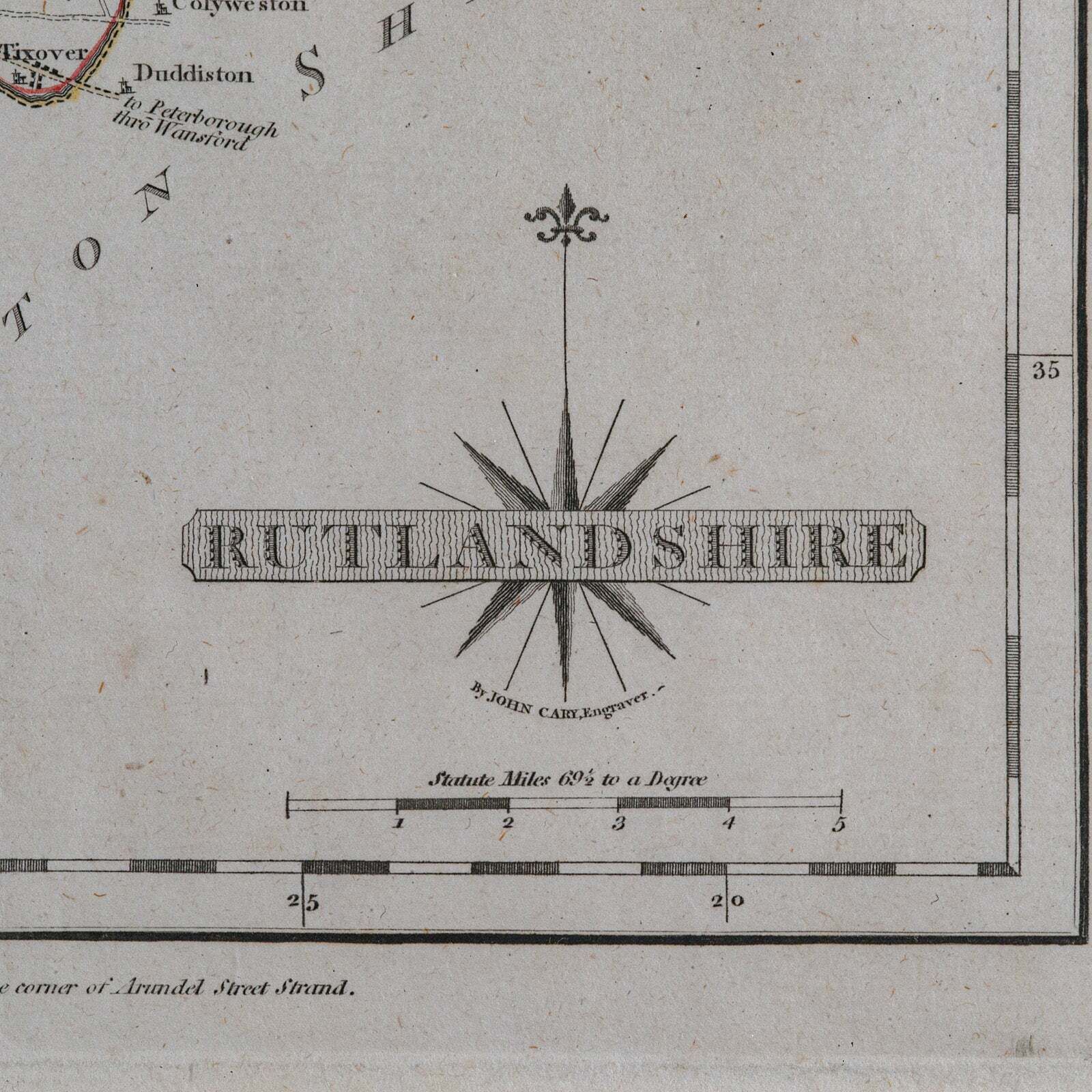 Antique County Map, Rutlandshire, Framed Atlas Cartography, John Cary, Georgian photo 345.0