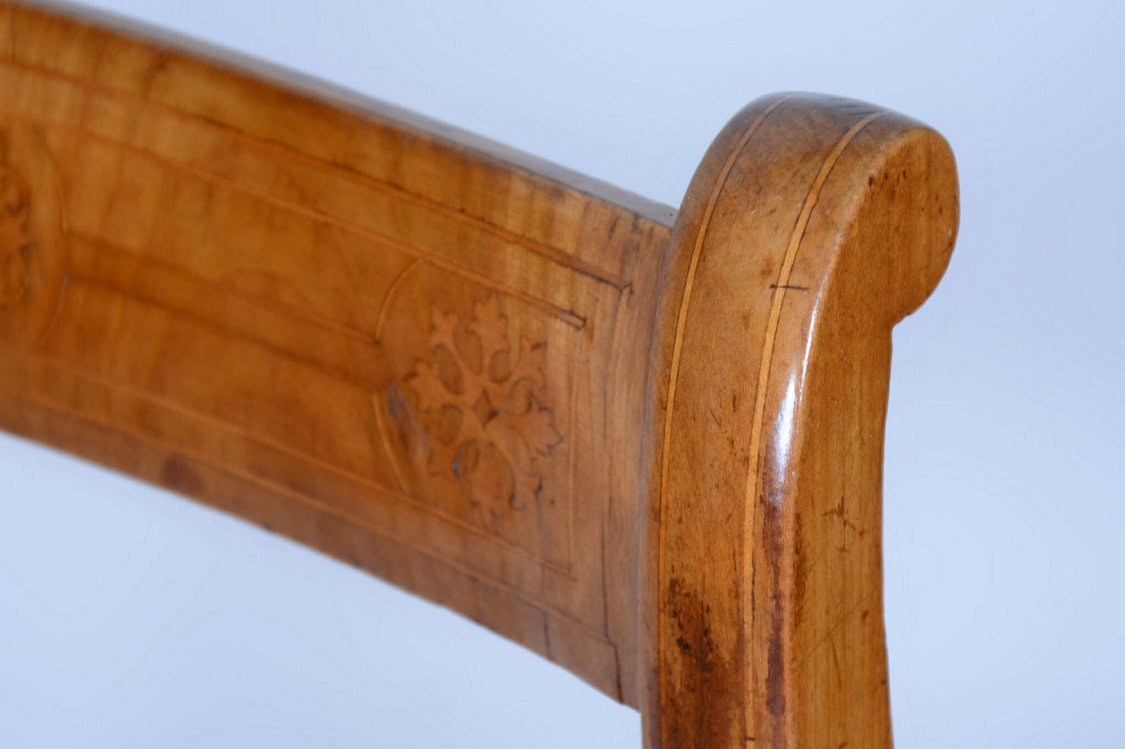 Restored Biedermeier Chair, Cherry Tree, Rattan, Revived Polish, Austria, 1830s photo Furniture
