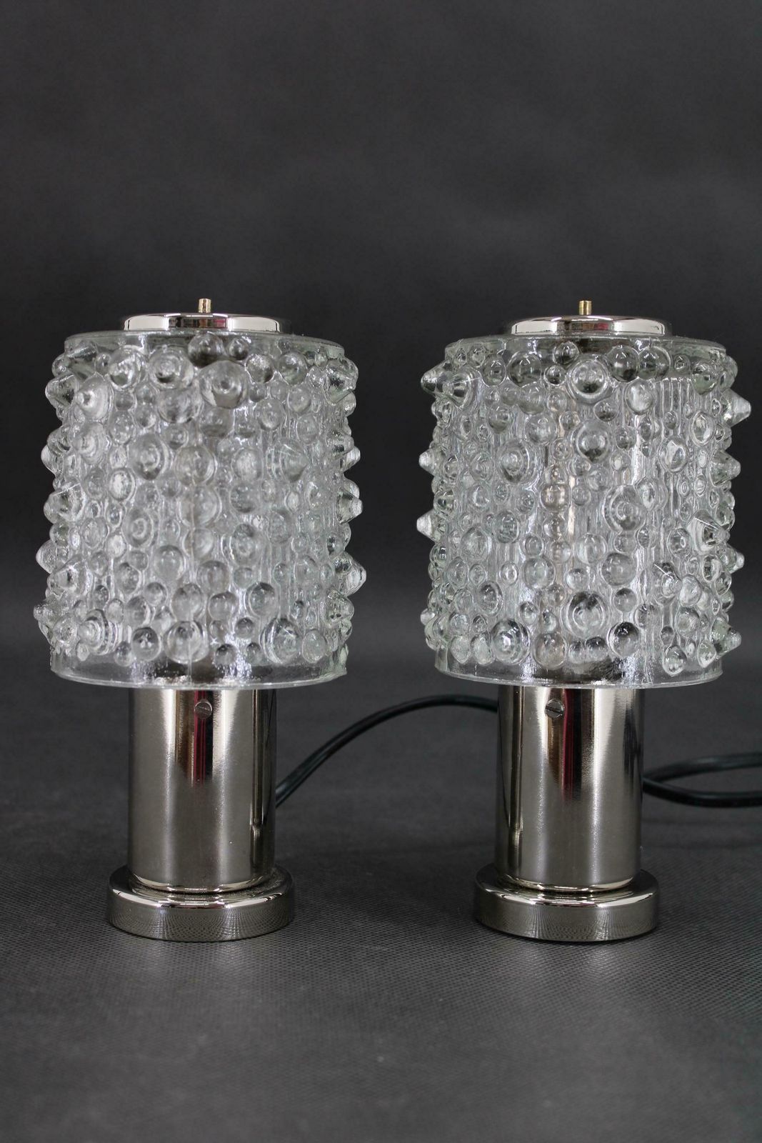 1970s Pair Of Glass Table Lamps By Kamenicky Senov, Czechoslovakia photo furniture