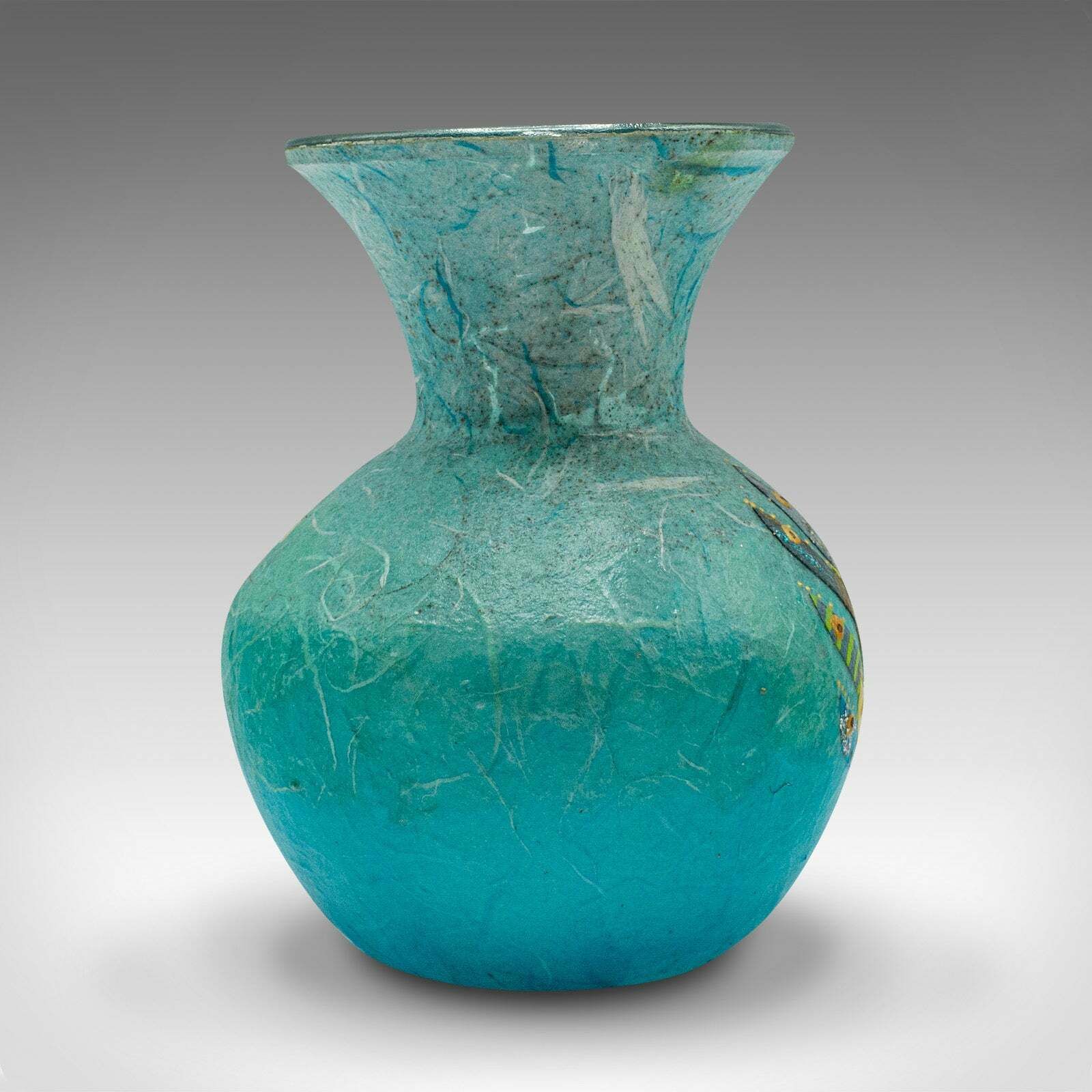 Contemporary Candle Holder, English, Art Glass, Straw Silk, Votive, Posy Vase photo for sale