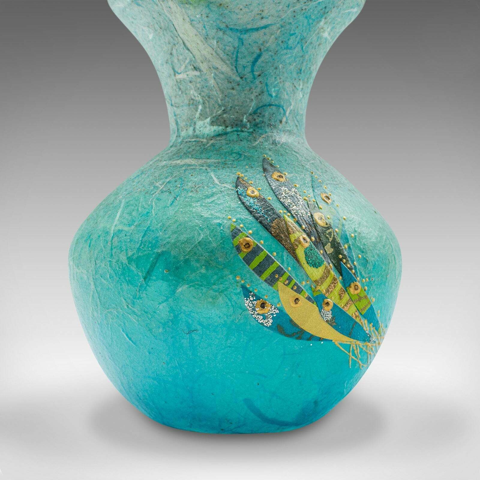photo for sale Contemporary Candle Holder, English, Art Glass, Straw Silk, Votive, Posy Vase