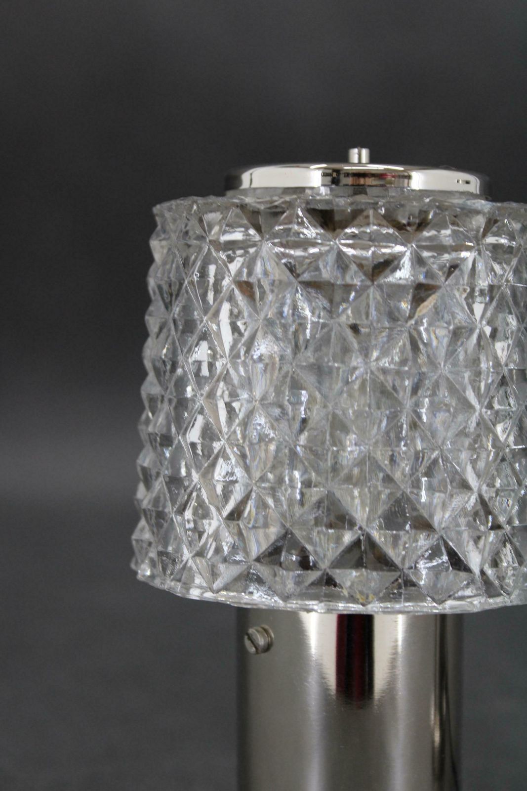 1970s Pair Of Bedside Table Glass Lamps By Kamenicky Senov, Czechoslovakia photo vinterior