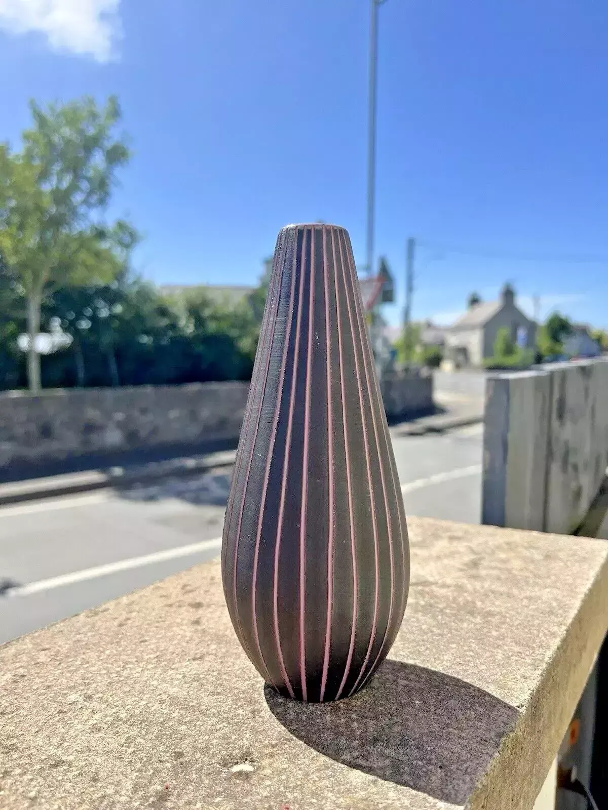 photo furniture 70's Mid Century Modern Swedish Gabriel Lido Pinstripe Rockabilly Sgraffito Vase