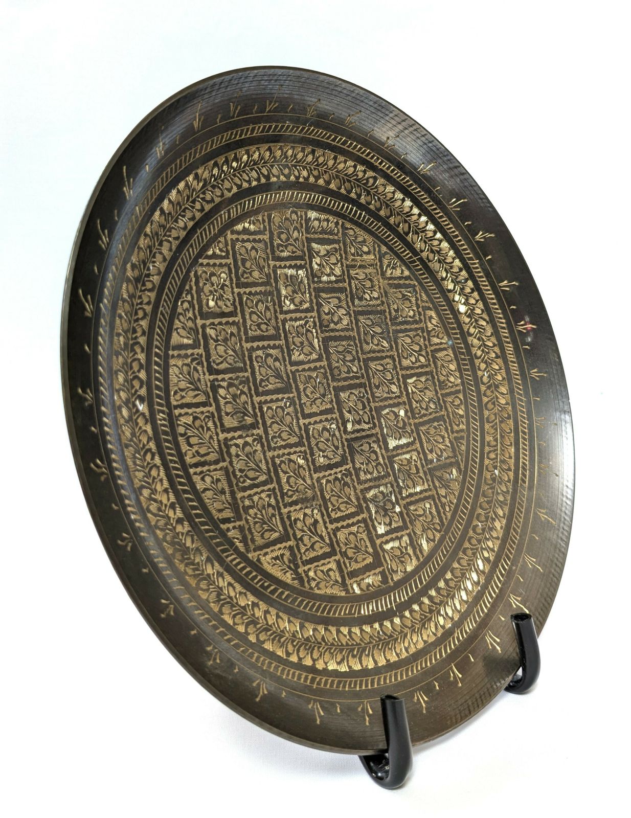 Vintage Islamic Engraved Copper Plate From North Africa photo 284.0