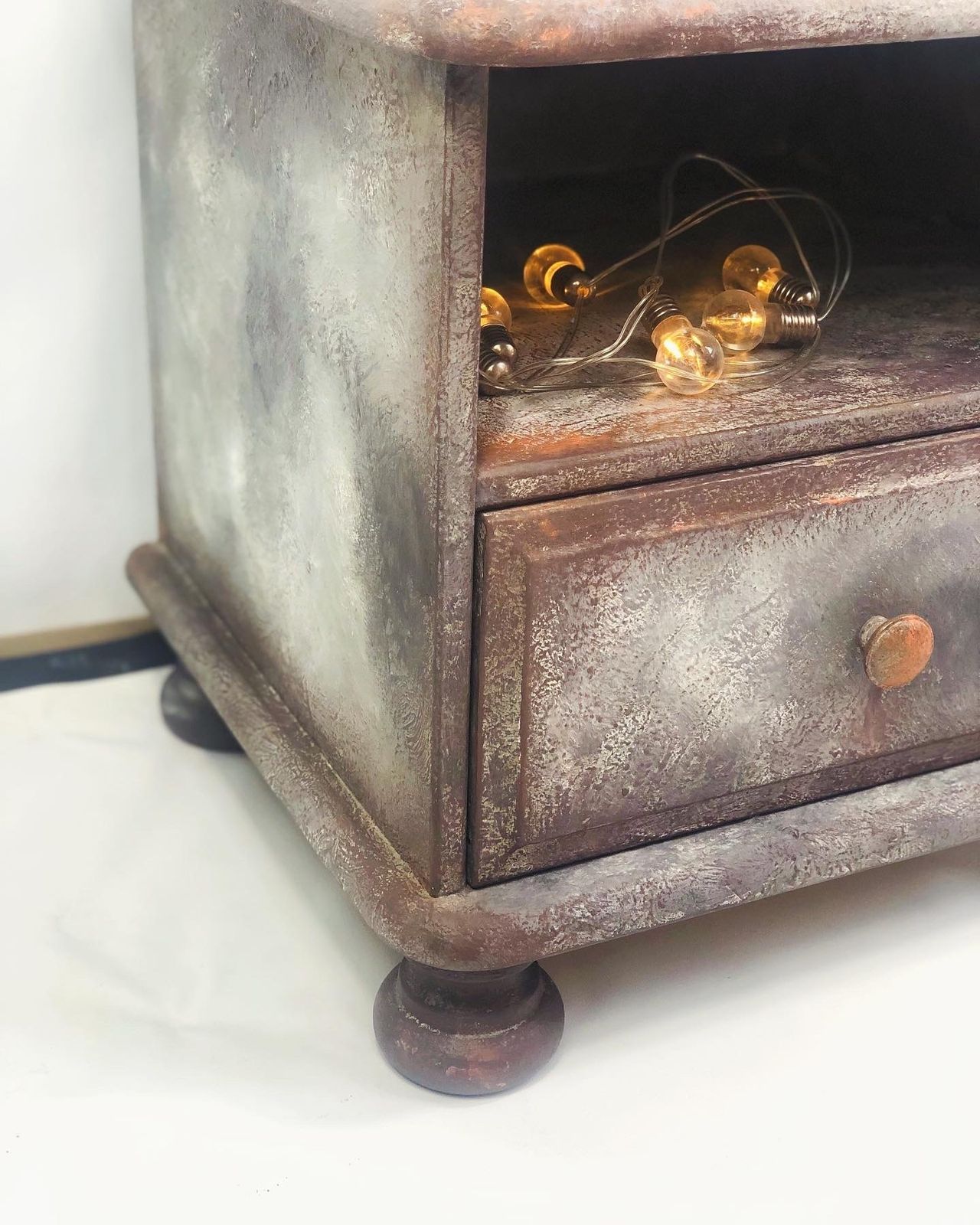 Rusty Metal Paint Effect Bedside Cabinet By Paint Kitchen photo Furniture