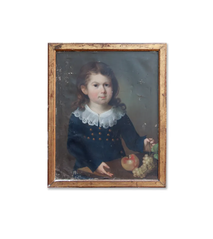 19th Century Portrait Of Young French Boy .