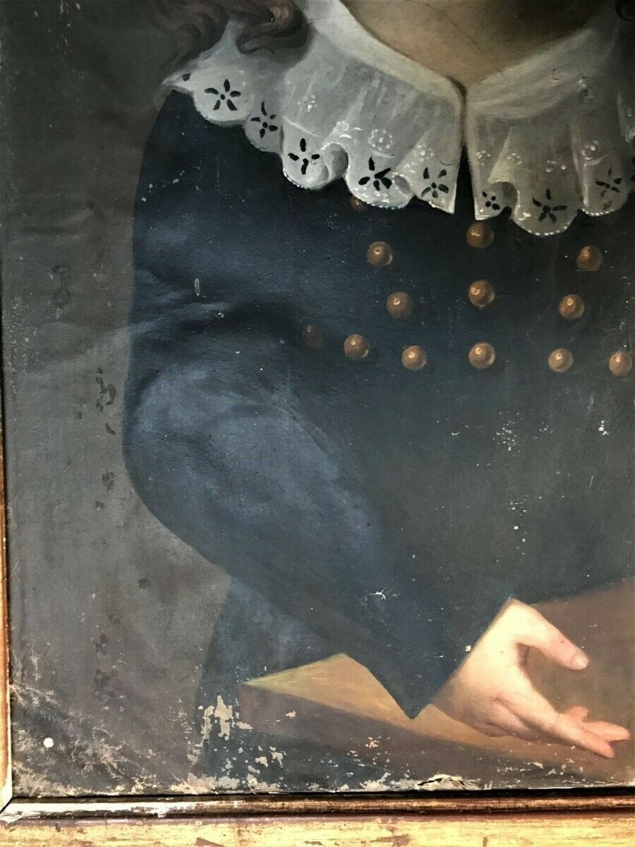 19th Century Portrait Of Young French Boy . photo vintage