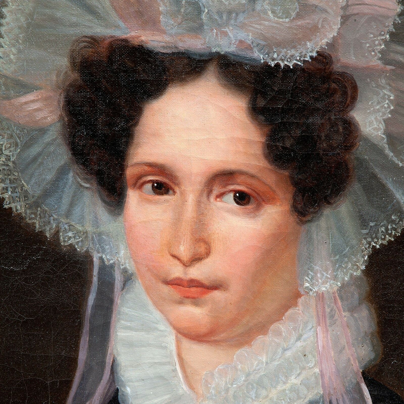 19th C. Oil Portrait Of A Spanish Noble Woman photo furniture