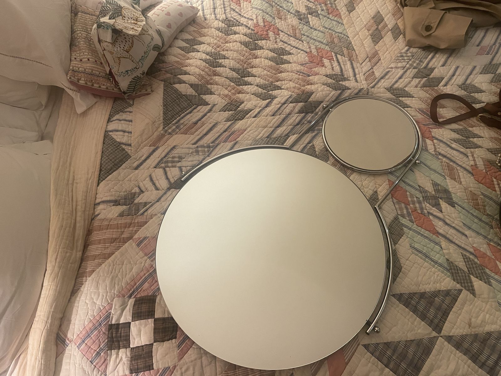 Articulating 'Specchio Due' Double Wall Mirror With Swivel Arm, 1984, Mirrored Glass, Chrome By Rodney Kinsman For Bieffeplast, Italy photo vinterior