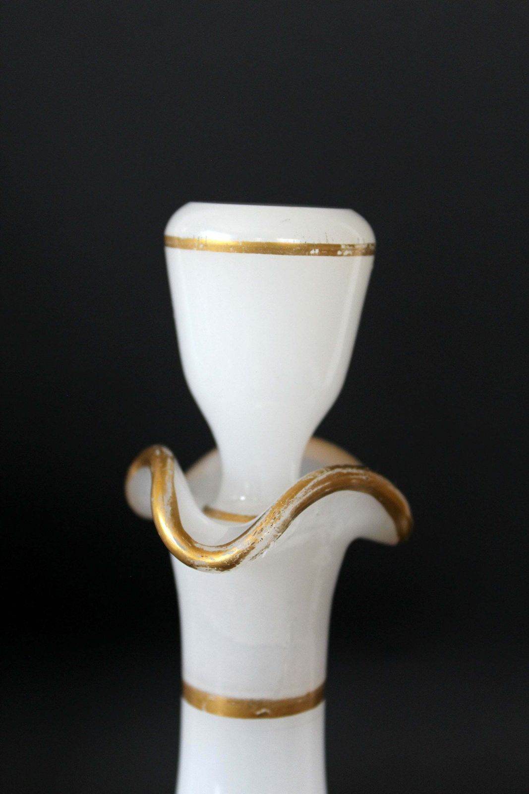 photo for sale Antique 19th Century White Opaline Decanter Carafe Bedside Set Lidded Bowl Small Vase Serving Tray Louis Philippe Napoleon III French