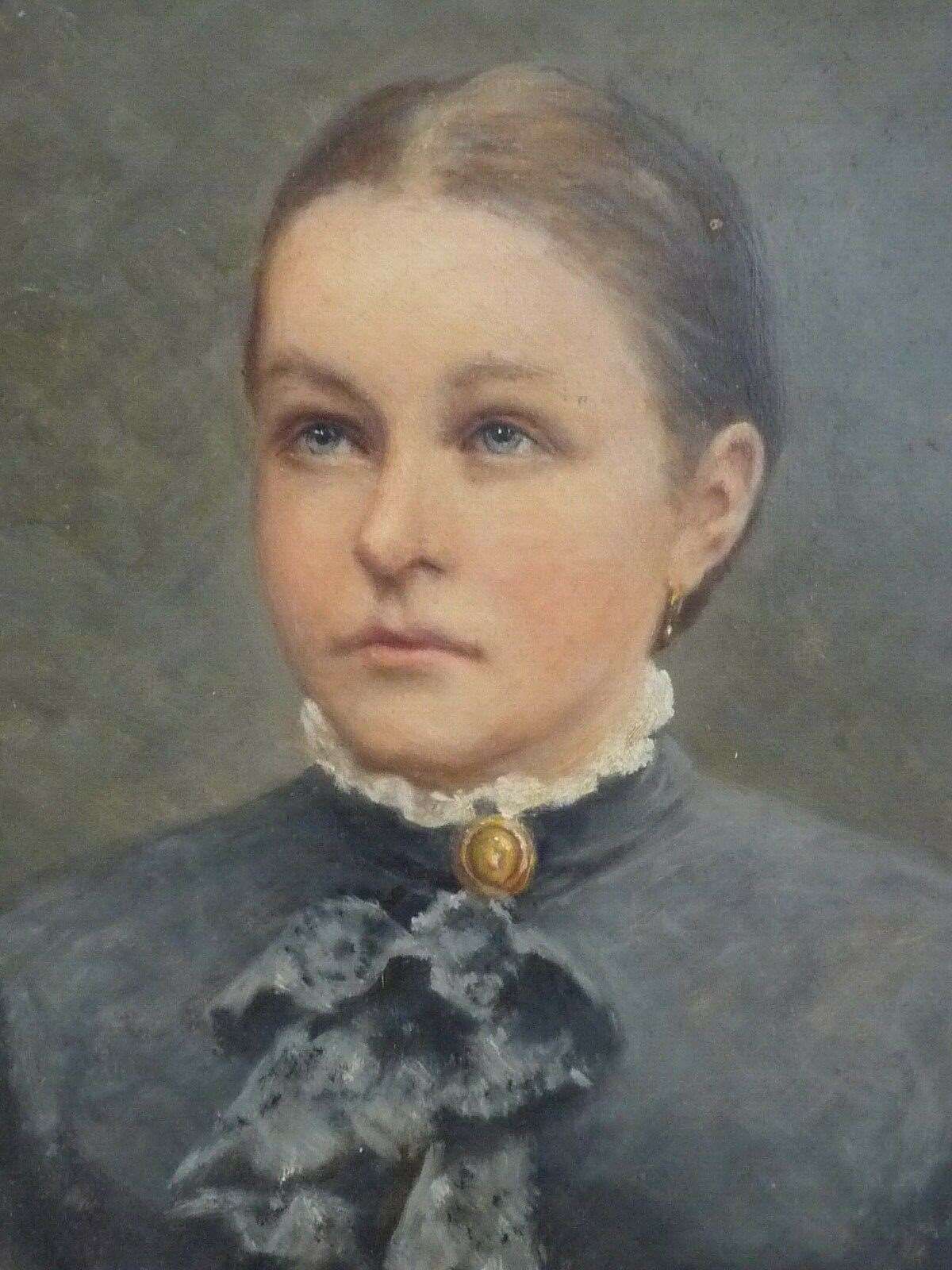 Signed & Framed Portrait Of Swiss Girl Circa 1910 photo furniture