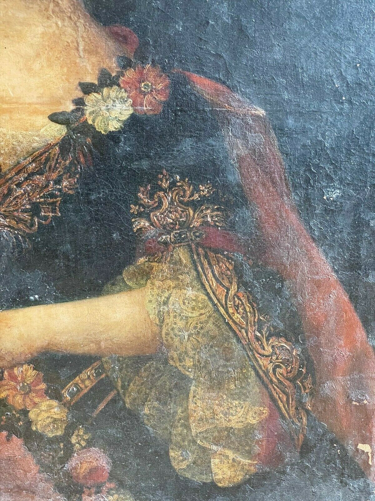 Signed Oil Portrait Of French Woman Dated 1753 photo Art
