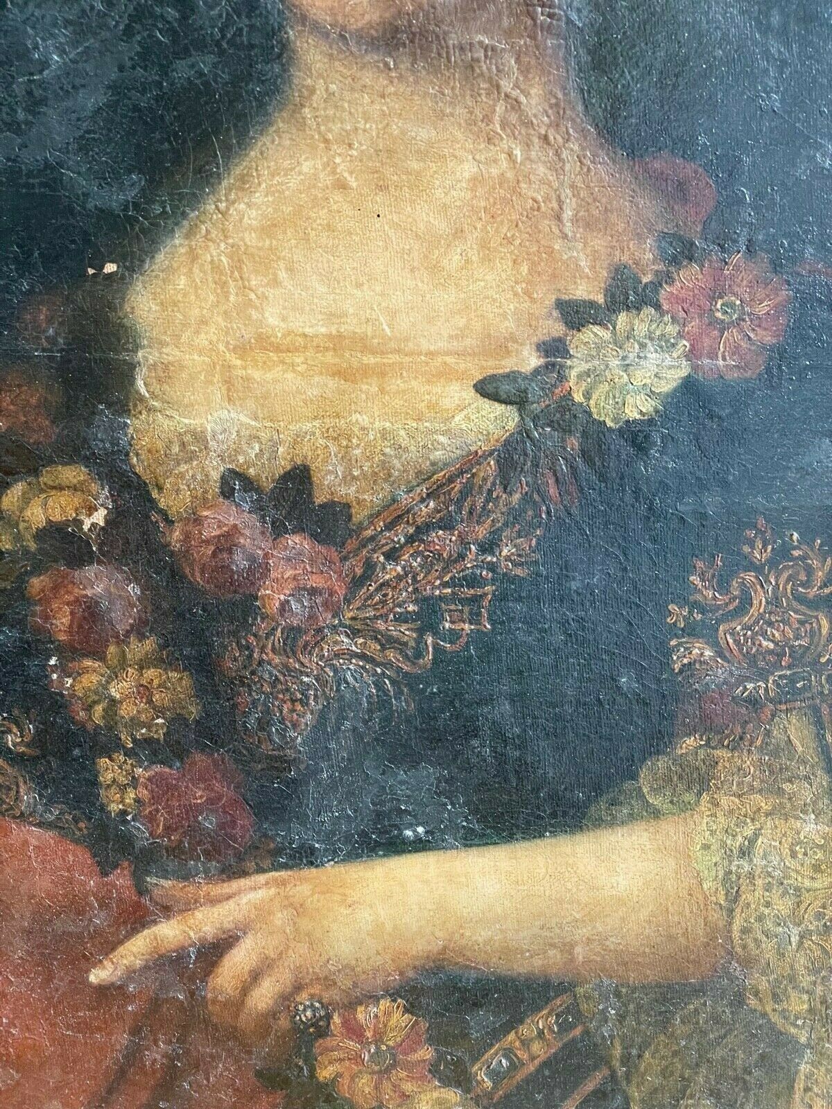 Signed Oil Portrait Of French Woman Dated 1753 photo buy