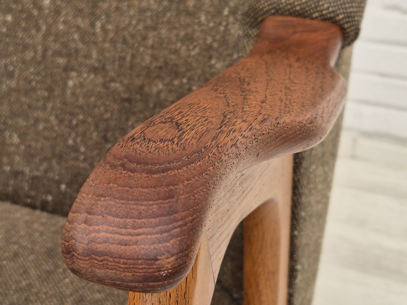 1390.0 1960s, Danish Armchair, Furniture Wool/Cotton Fabric, Teak Wood. photo