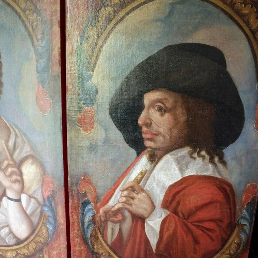 Late 18th/Early 19th C. Painted 'Shakespearean' Screen From Italy photo vinterior