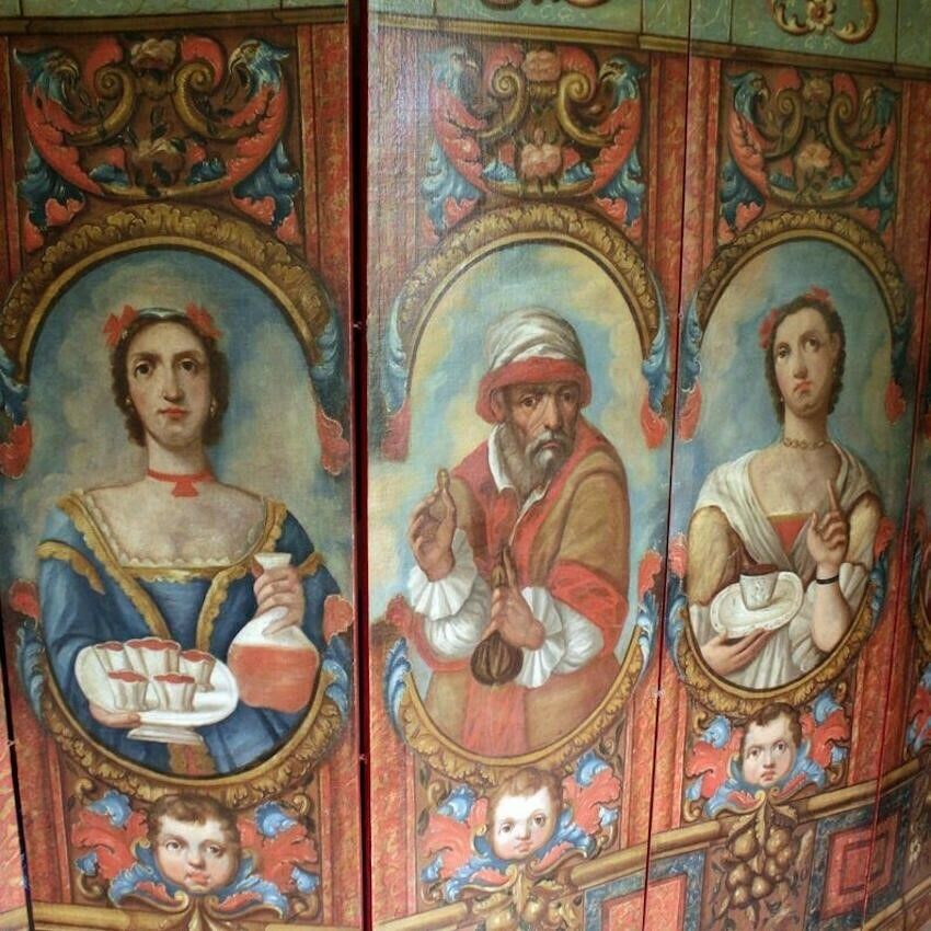 Late 18th/Early 19th C. Painted 'Shakespearean' Screen From Italy photo buy