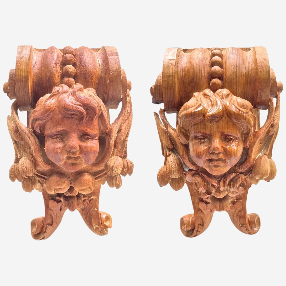 Pair Of Antique Carved Wood Corbels From Bristol photo for sale