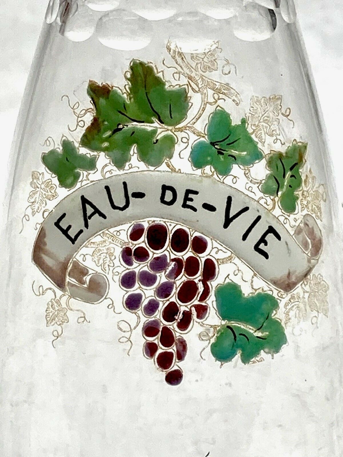 Set Of 5 Vintage Restaurant Decanters With Handpainted Labels From France photo Home Decor