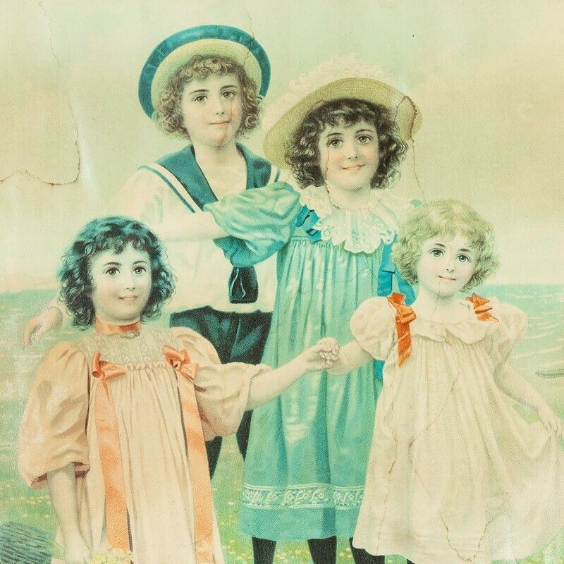 Antique 'Picassiette' Frame With Family Print photo furniture