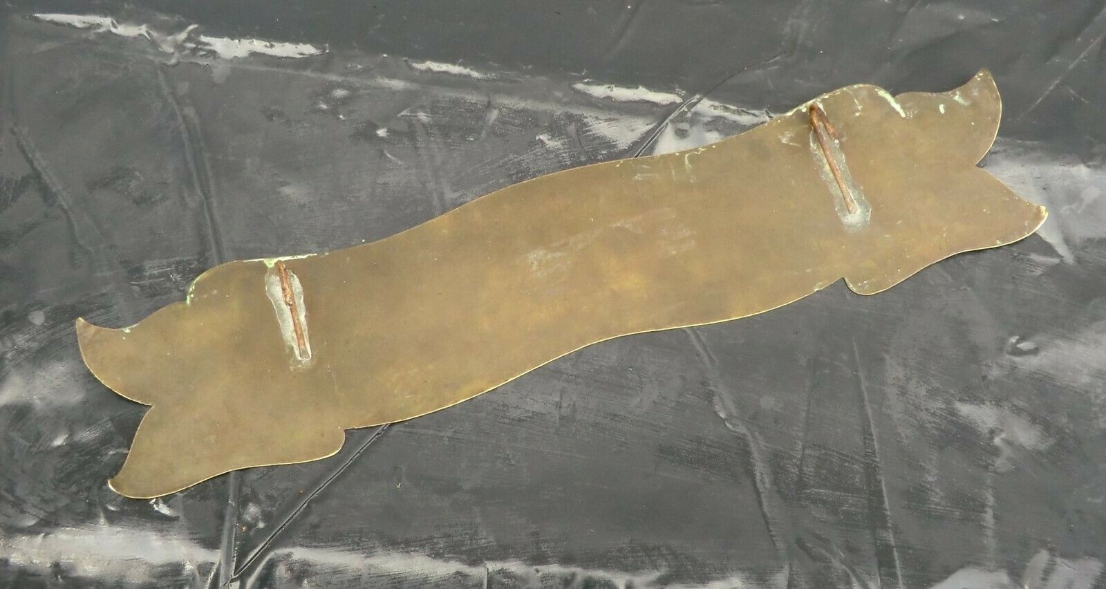 Rare Engraved Brass Banner From France photo Home Decor