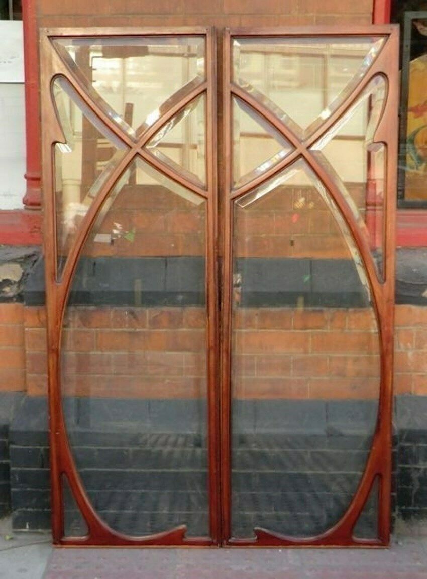 19th C. Art Nouveau Style Pharmacy Cabinet Doors From Scotland photo furniture