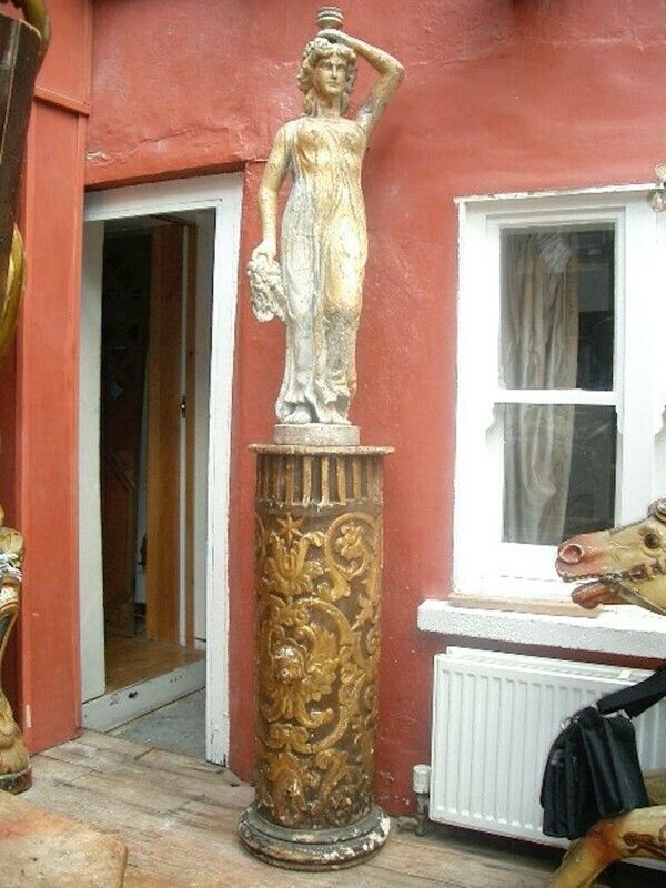 18th C. Carved /Gilded Church Column With Angel Head From France photo buy
