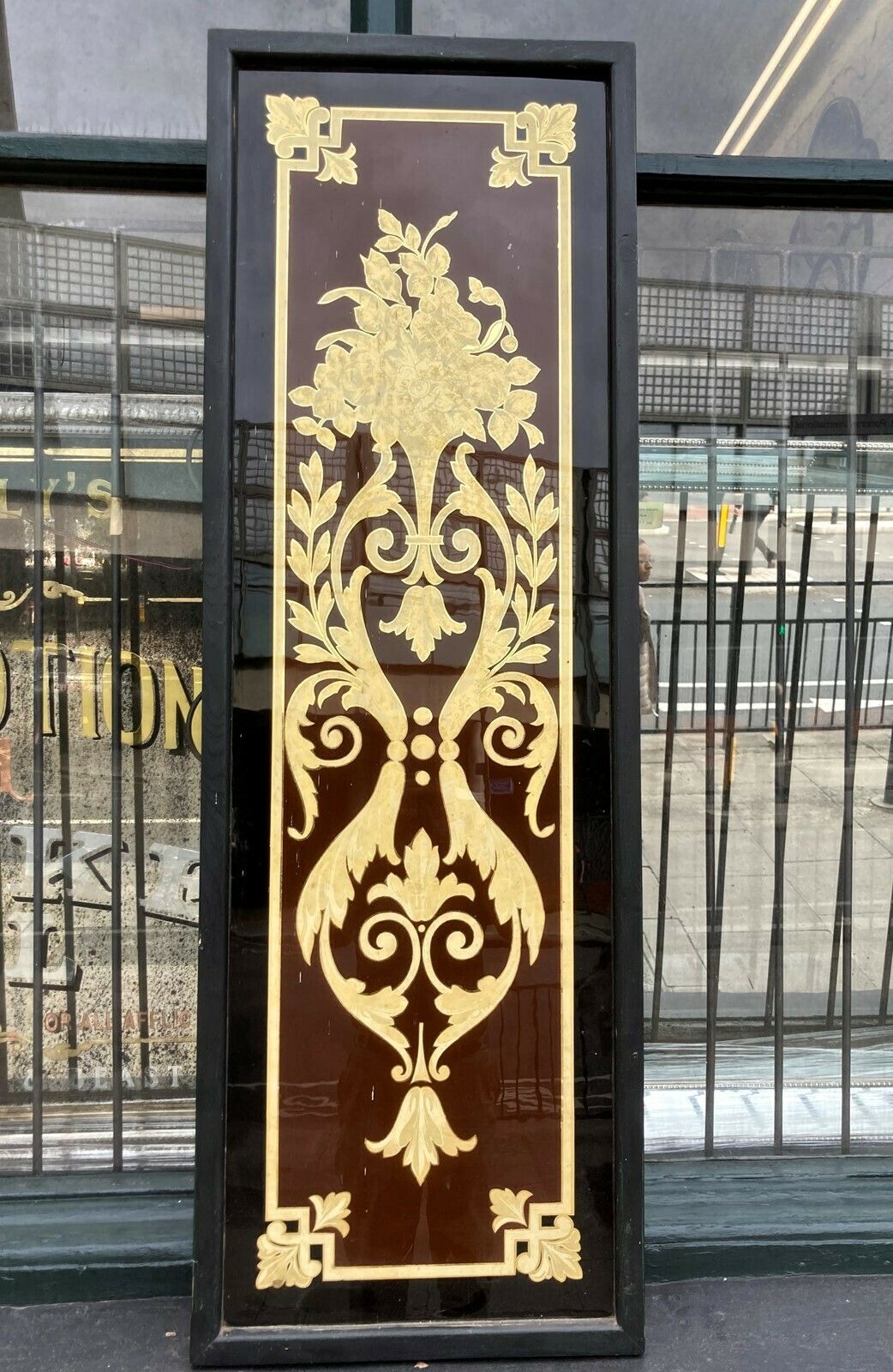 Gilded & Painted Front Of Shop Glass Panel From Paris Florist photo furniture