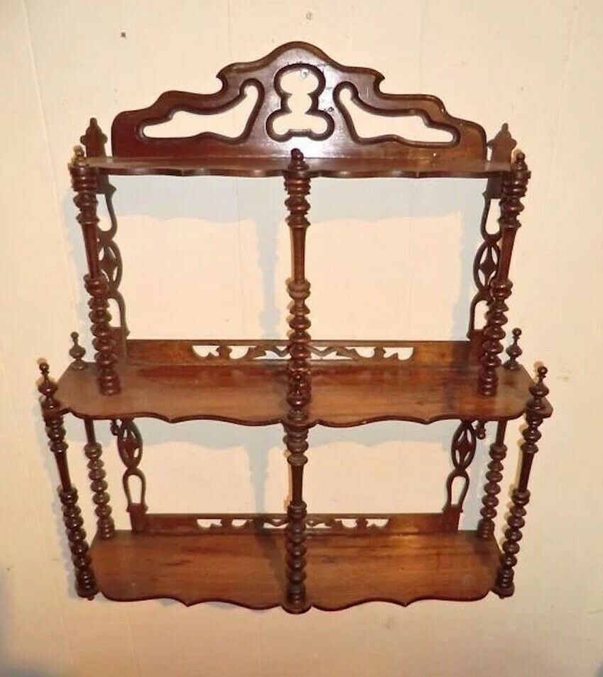 Art Nouveau Shelf Rack Carved In Walnut photo furniture