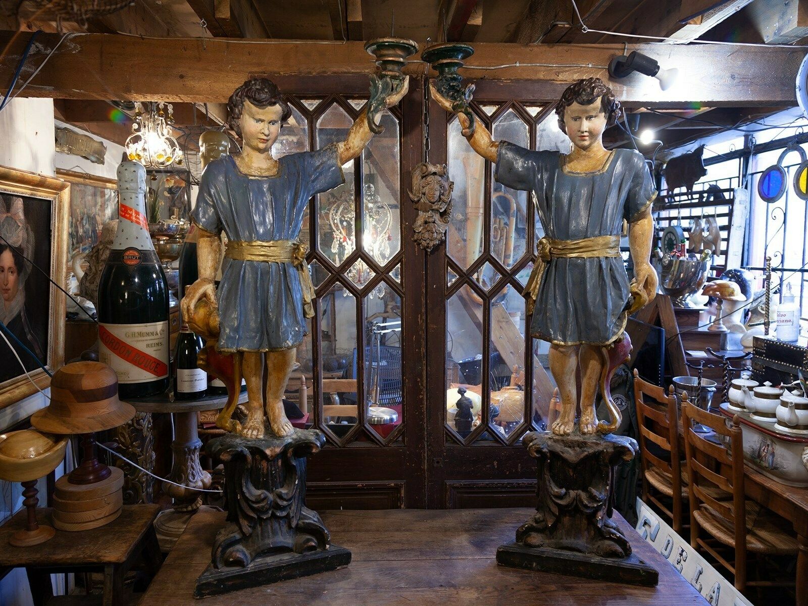 Pair Of 17th C. Torcheres From A Monastery In Pistoia, Italy photo for sale