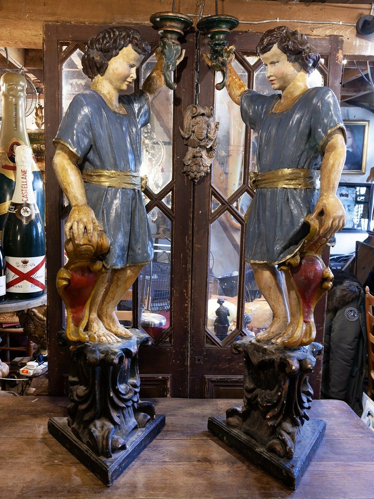 Pair Of 17th C. Torcheres From A Monastery In Pistoia, Italy photo Home Decor