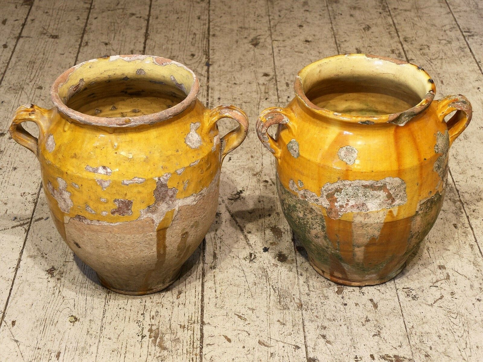 Pair Of Very Large Earthenware 'Confit' Pots From Provence photo Home Decor