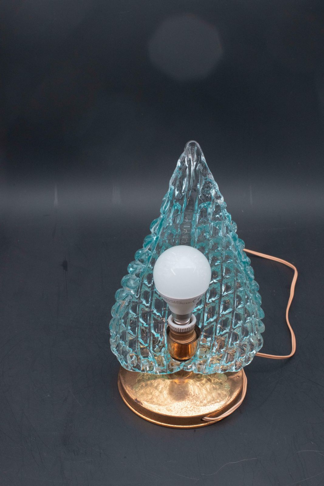 Rare Table Lamp In Blu Murano Glass Vase For Barovier & Toso, 1960 photo furniture